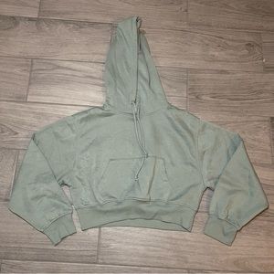 Zara | NWOT! Sage green crop hoodie Size:medium